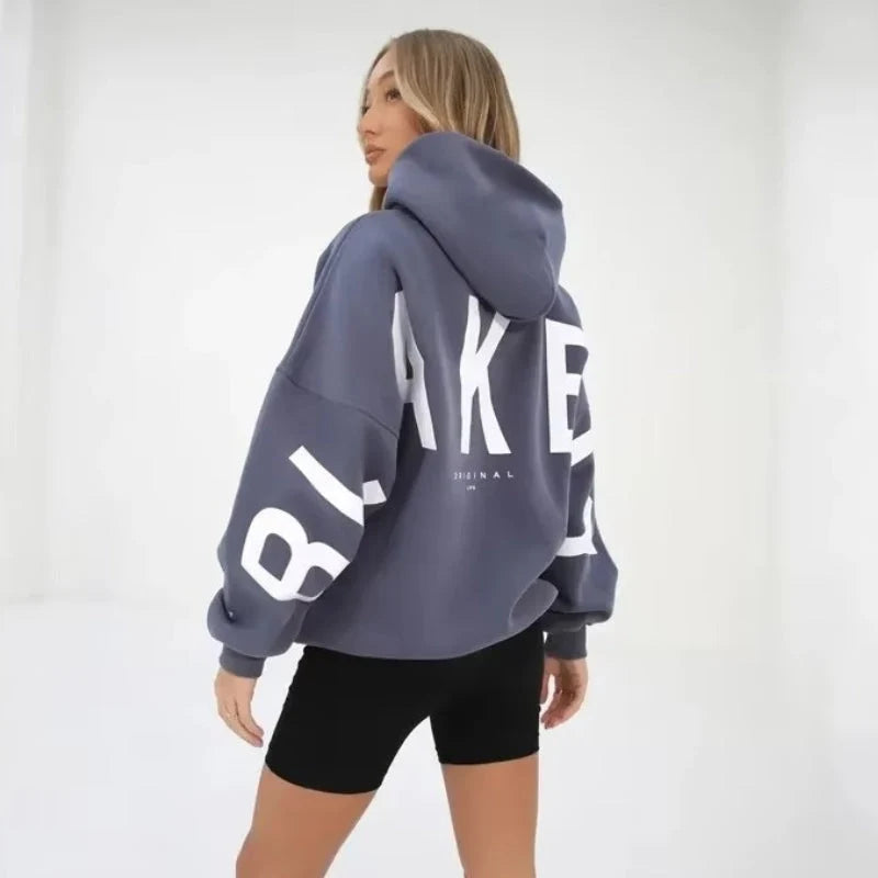 Lily - Long Sleeve Oversized Hoodie with Ribbed Design